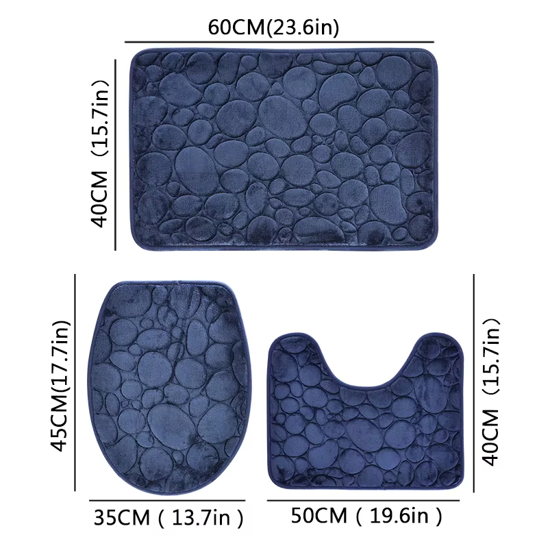 Quick Dry Diatomite Bath Mat - 3 قطعة/المجموعة حمام الحصير نونسليب لينة