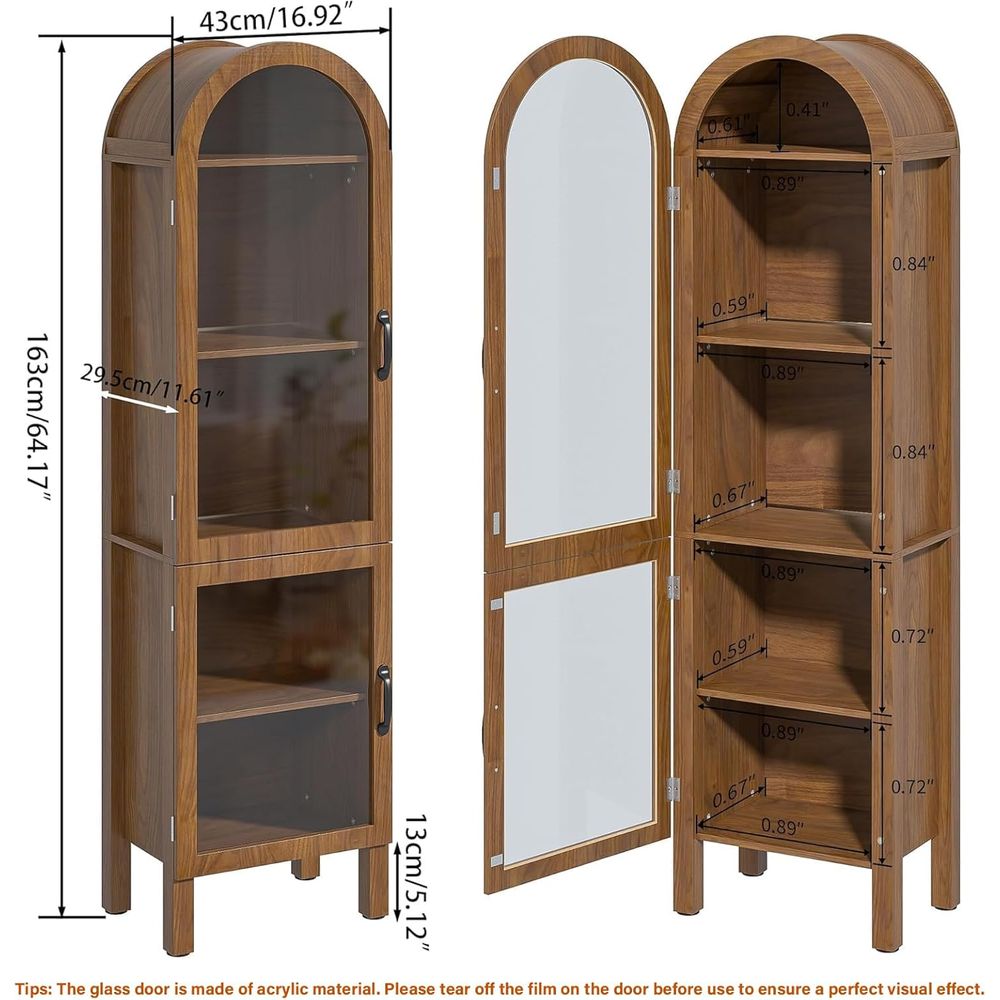 خزانة عرض مقوسة بارتفاع 64.17  - مراجعة Storage & Organization وسعره