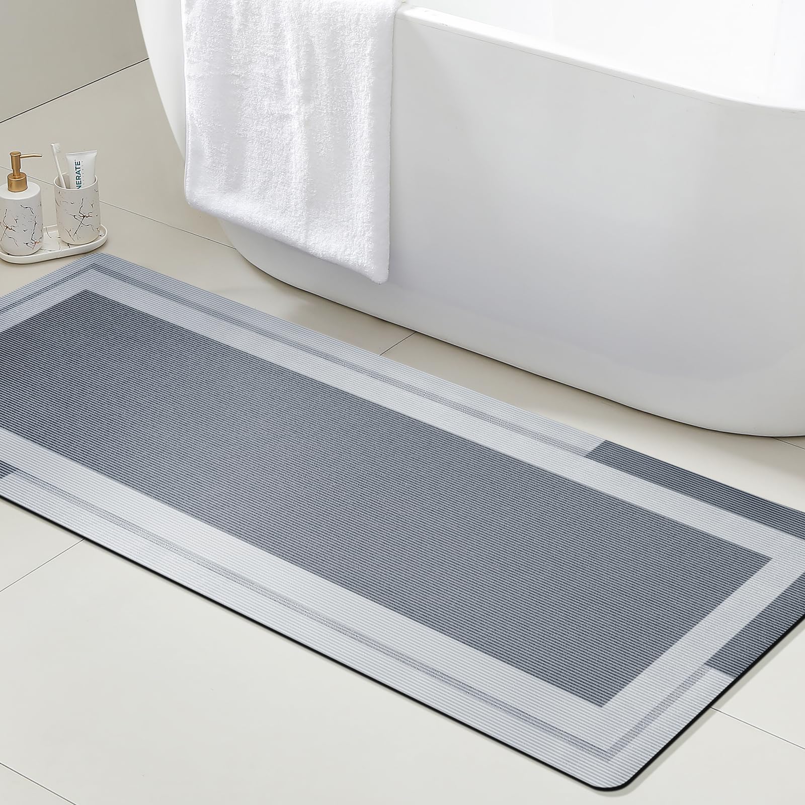 VIKAMA الحمام عداء البساط مع ع - مراجعة Quick Dry Diatomite Bath Mat وسعره