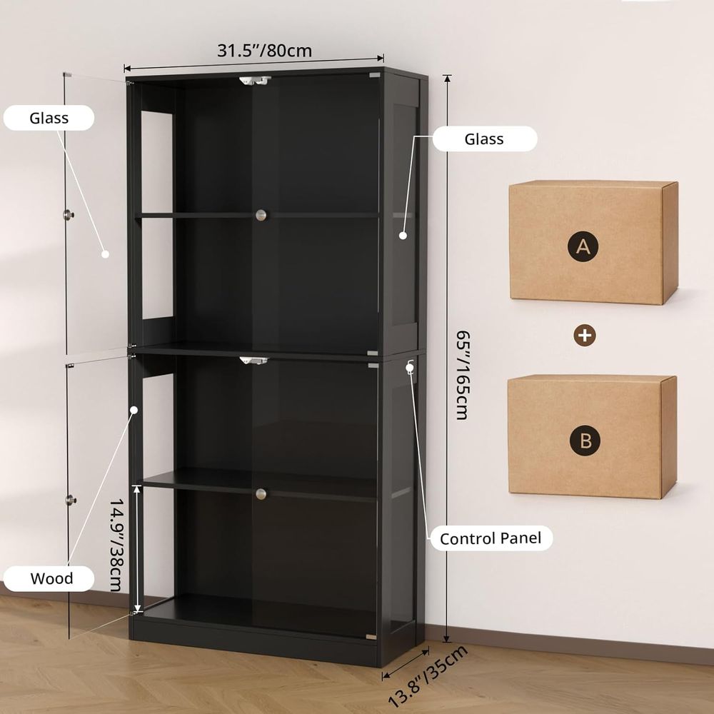 خزانة عرض زجاجية بـ 65 بابًا،  - مراجعة Storage & Organization وسعره