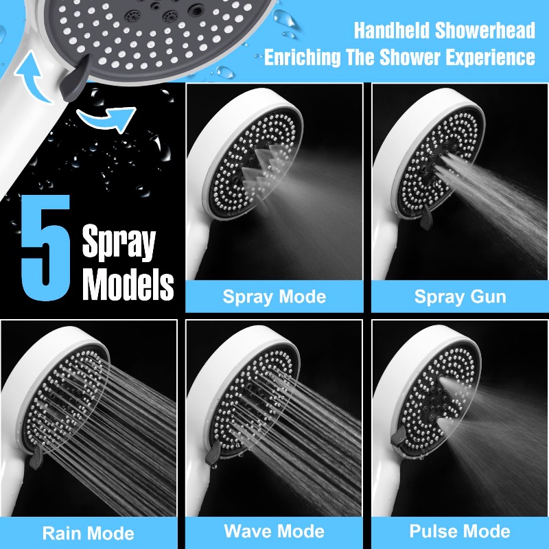 مجموعة رأس دش قابلة للتعديل بخ - مراجعة High Pressure Shower Head Handheld وسعره