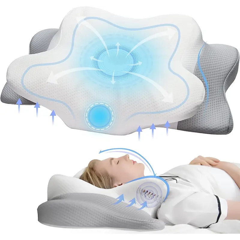 وسادة طبية بدون رائحة لتخفيف آ - مراجعة Memory Foam Orthopedic Pillow Neck Pain وسعره