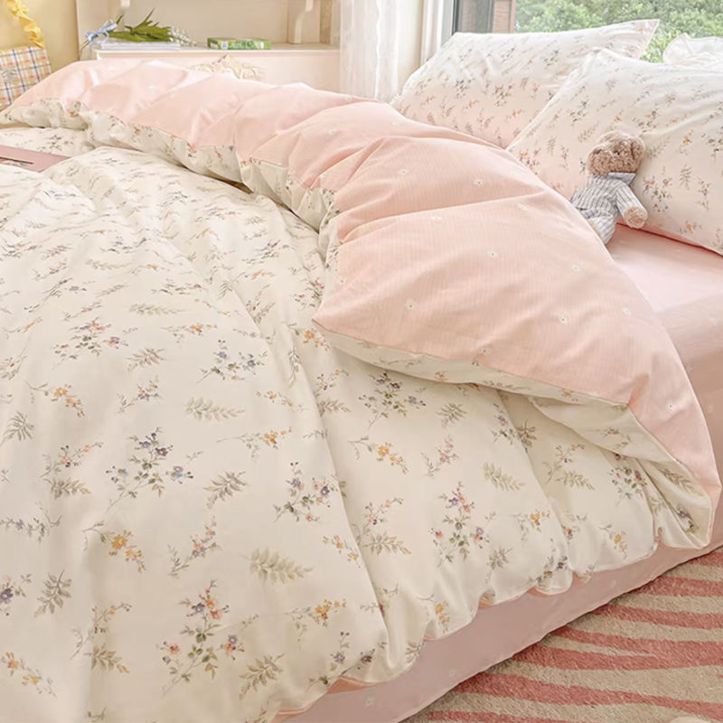 Ins الوردي الزهور الفراش مجموع - مراجعة Aesthetic Floral Duvet Cover وسعره