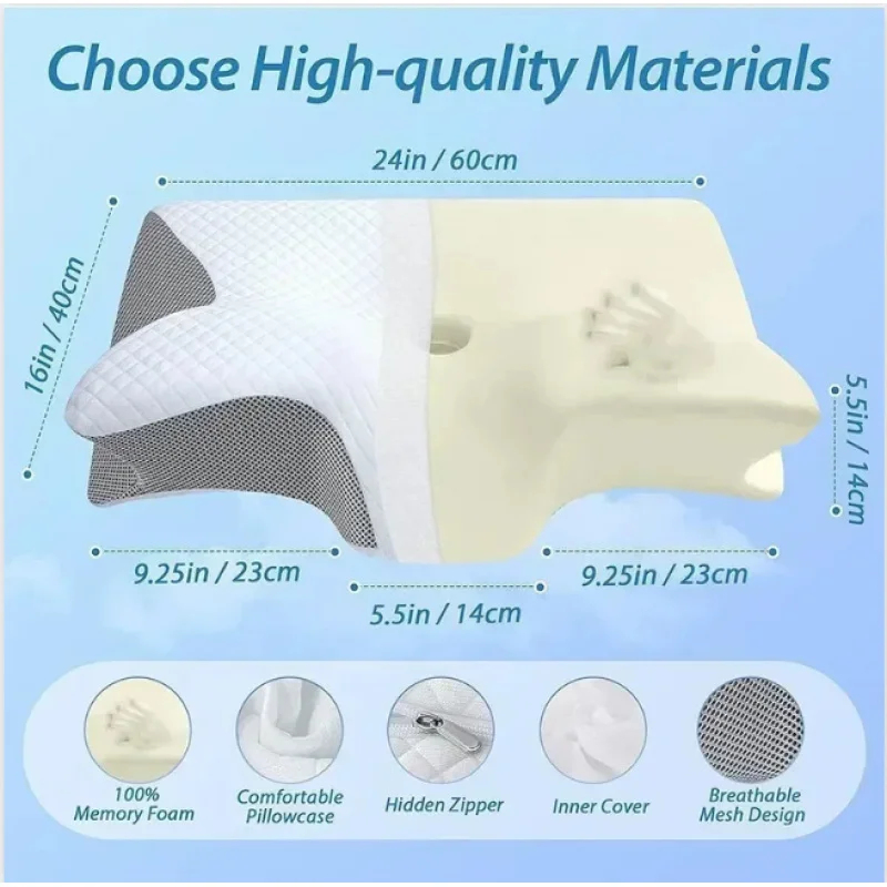 وسادة عنقية من رغوة الذاكرة لت - مراجعة Memory Foam Orthopedic Pillow Neck Pain وسعره
