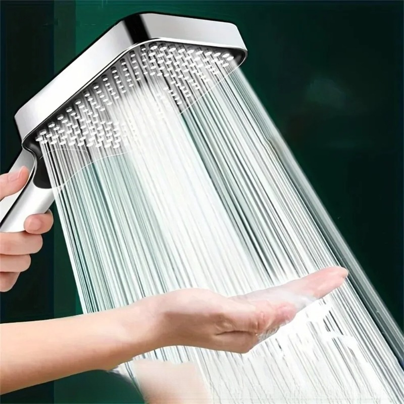 رأس دش يدوي مربع الشكل بثلاثة  - مراجعة High Pressure Shower Head Handheld وسعره