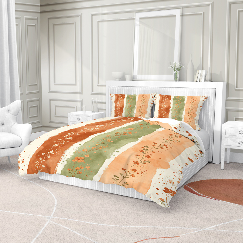 طقم غطاء لحاف بدون حشو بطباعة  - مراجعة Aesthetic Floral Duvet Cover وسعره