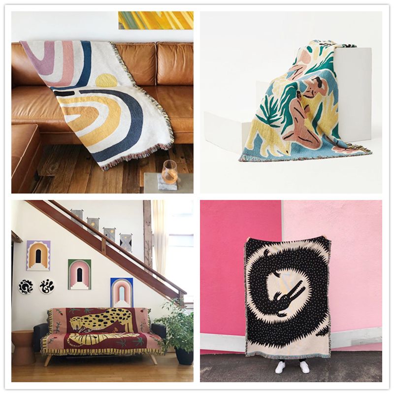 بطانية زخرفية بلون وردي باستيل - مراجعة Boho Throw Blanket Fringe وسعره