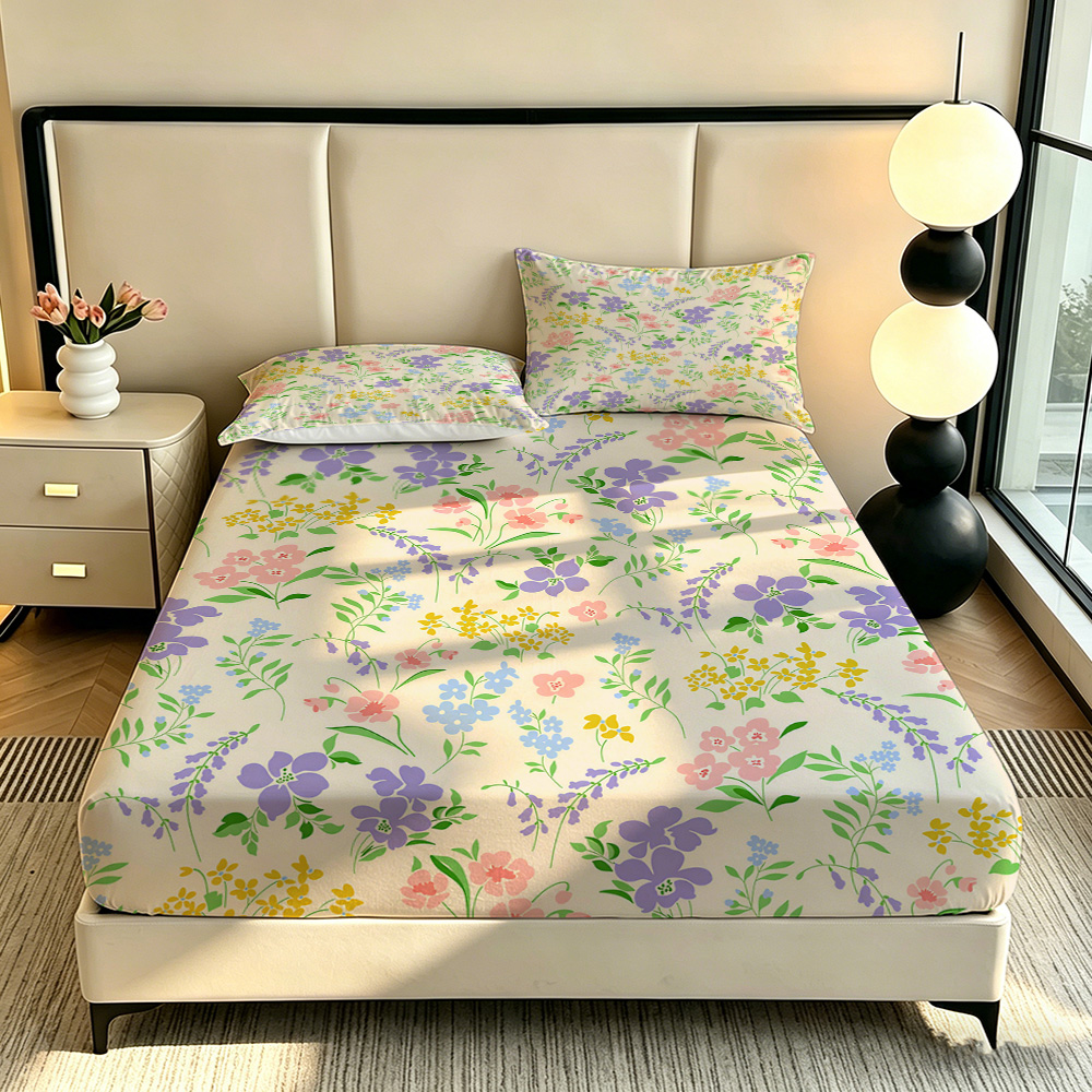طقم ملاءة سرير ملونة بتصميم ال - مراجعة Fitted Bed Sheets Deep Pocket وسعره