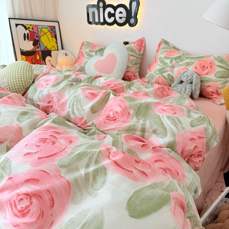الوردي الوردي حاف مجموعة غطاء  - مراجعة Duvet Cover Sets With Zipper وسعره